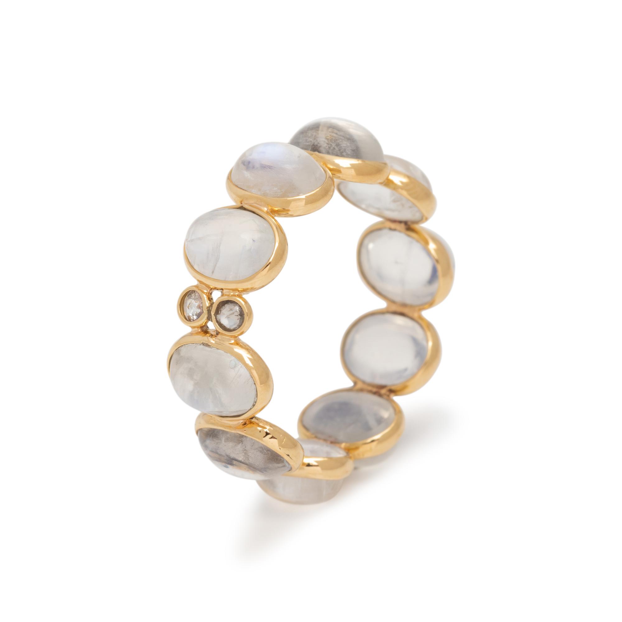 MOONSTONE AND DIAMOND RING