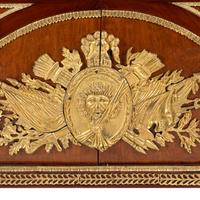 A Louis XVI Style Gilt Bronze Mounted Marble-Top Commode