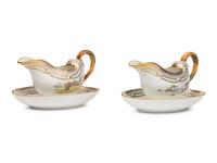 A Pair of Royal Copenhagen Fauna Danica Porcelain Sauce Boats