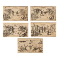 [LINCOLN, Abraham (1809-1865)]. A complete set of "Champion Prize Envelope Lincoln & Davis in 5 Rounds." New York: J.H. Tingley, 1861.