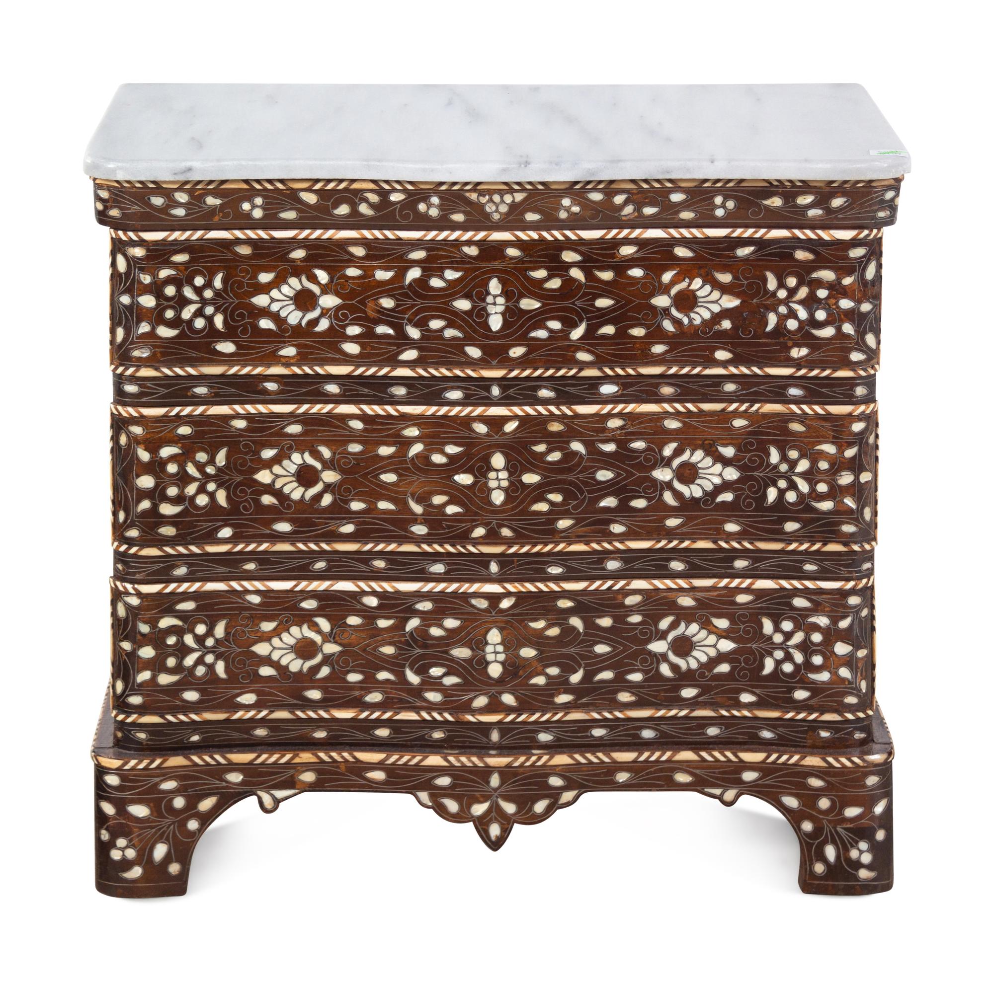A Syrian Bone Inlaid Chest of Drawers