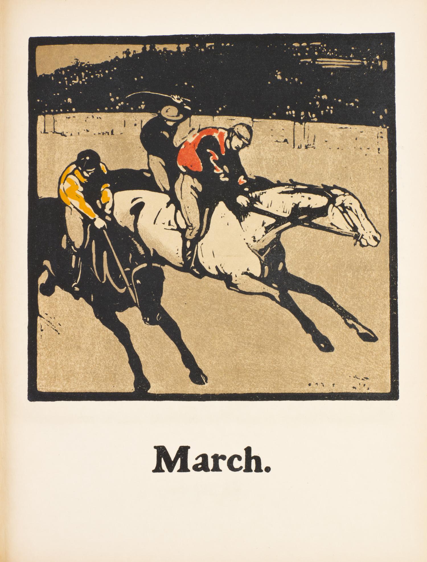 (KIPLING, RUDYARD) NICHOLSON, WILLIAM. An Almanac of Twelve Sports. Third impression.