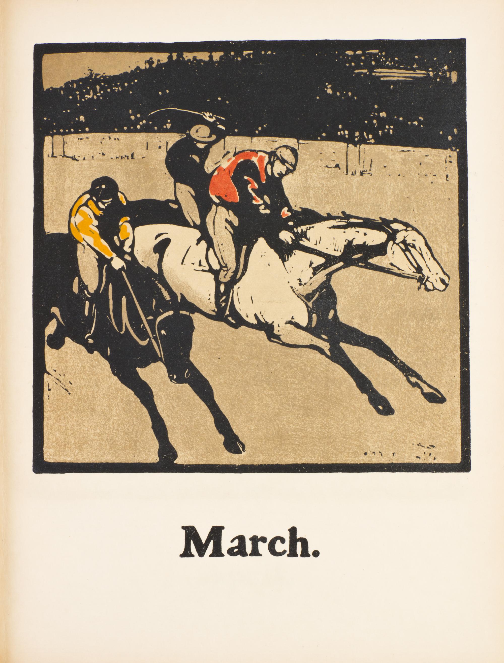 (KIPLING, RUDYARD) NICHOLSON, WILLIAM. An Almanac of Twelve Sports. Third impression.
