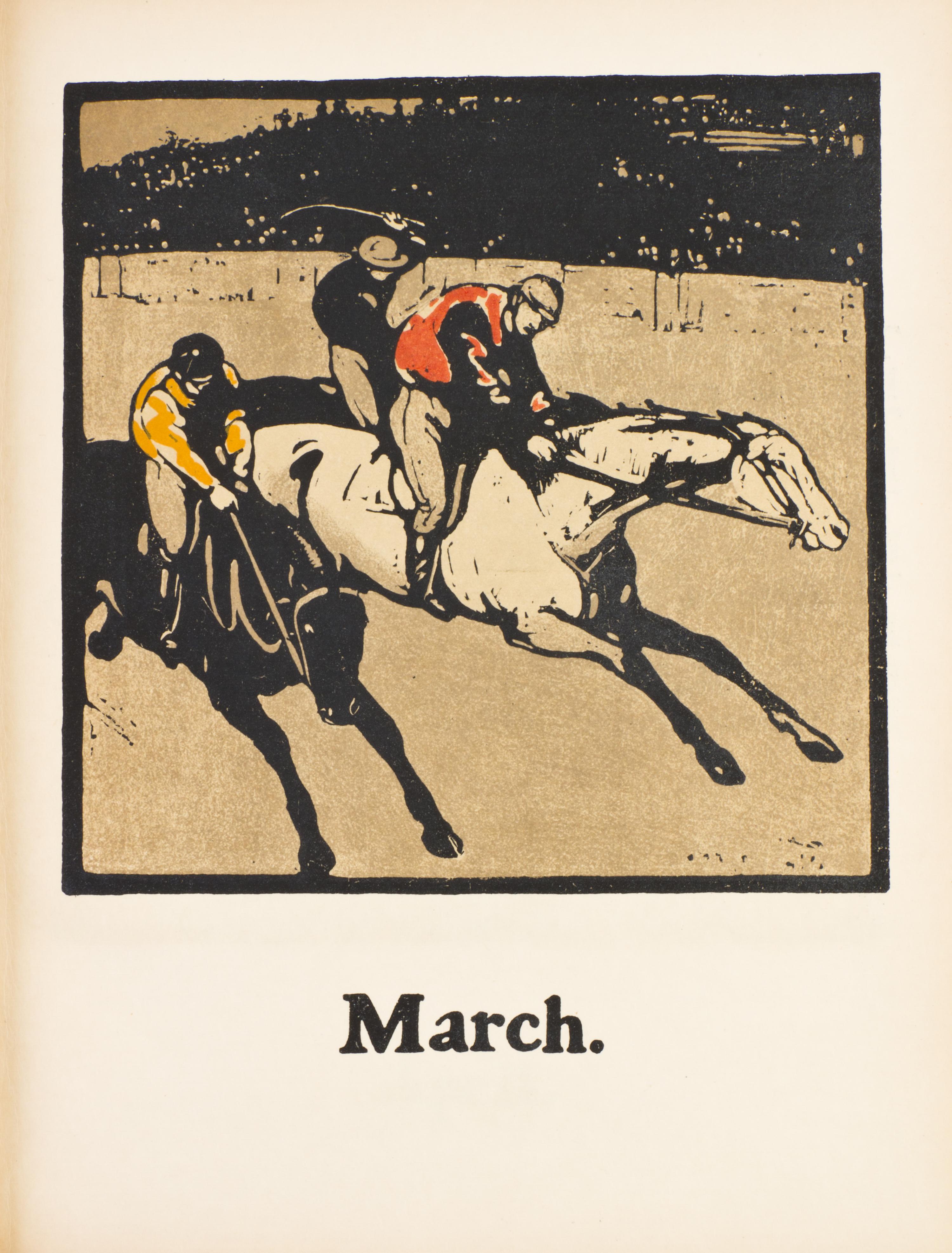 (KIPLING, RUDYARD) NICHOLSON, WILLIAM. An Almanac of Twelve Sports. Third impression.