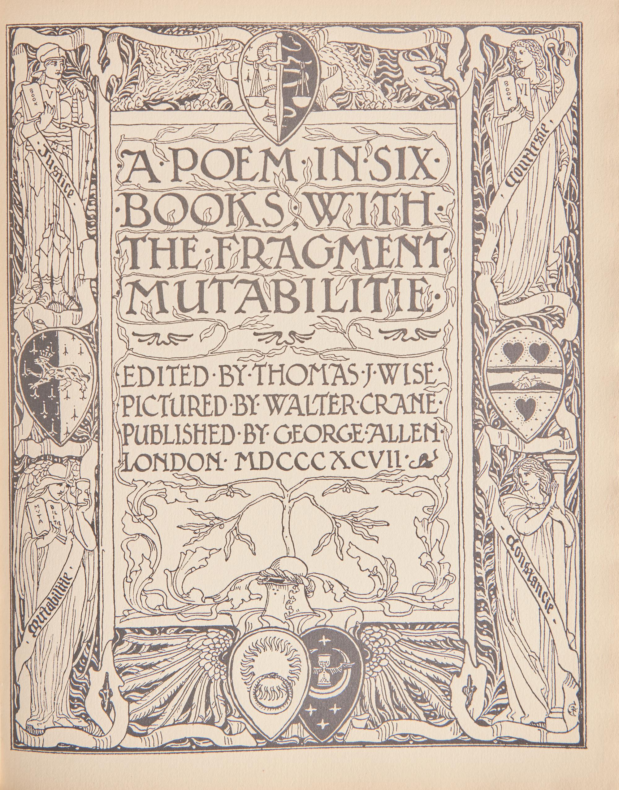 [Literature] Spenser, Edmund, and Walter Crane. Spenser's Faerie Queene A Poem in Six Books with the Fragment Mutabilitie