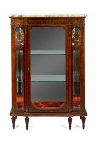 A Louis XVI Style Gilt-Bronze-Mounted Tulipwood Vitrine — EARLY 20TH CENTURY