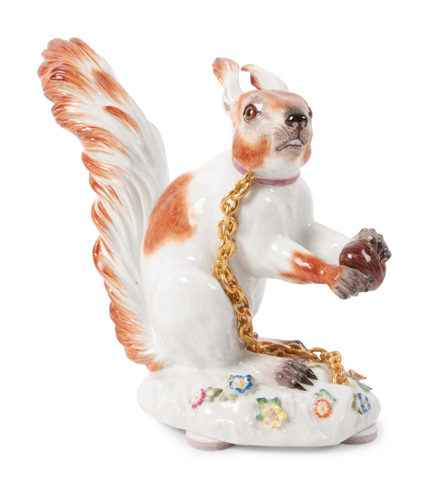 A Meissen Porcelain Squirrel