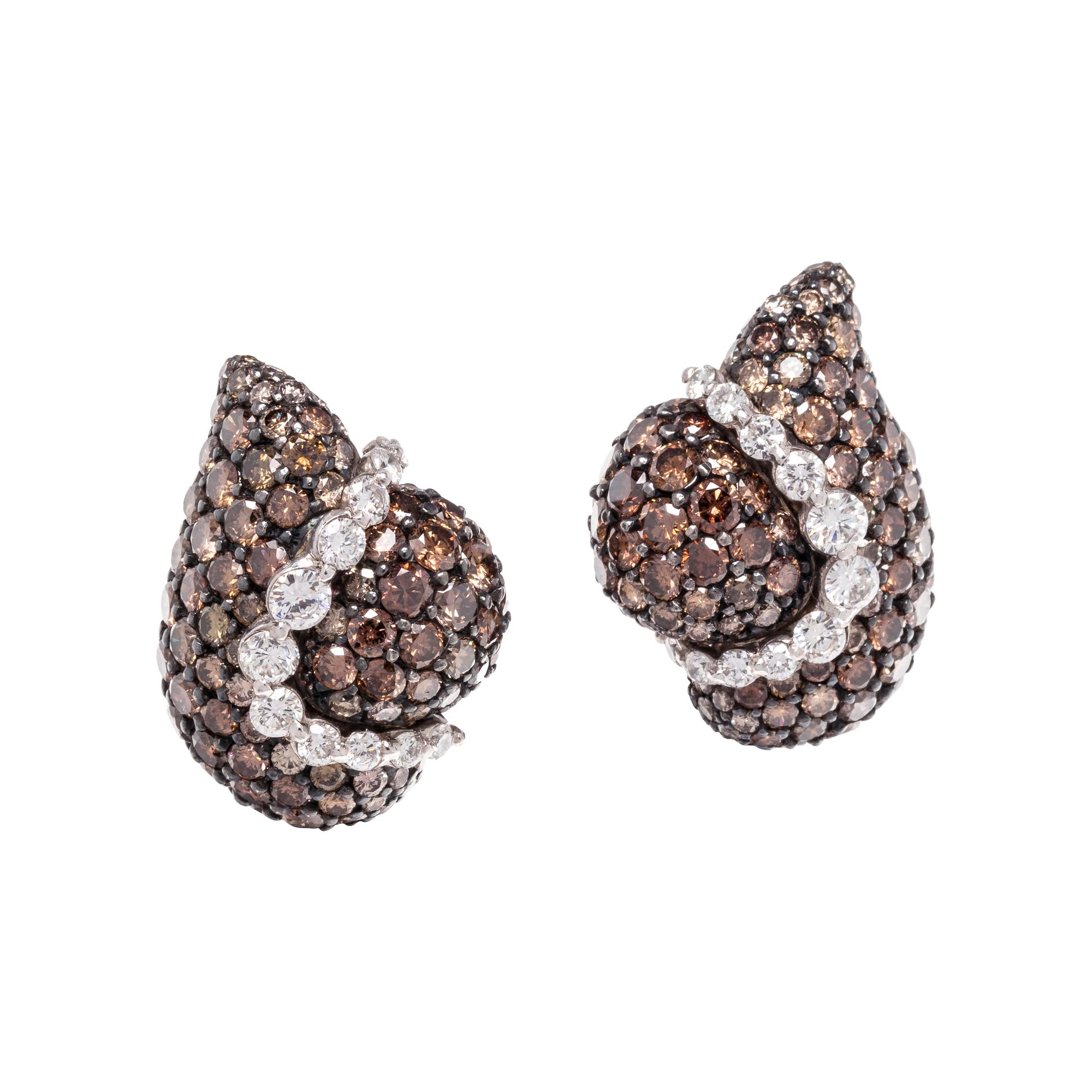 GIOIA, DIAMOND AND COLORED DIAMOND EARCLIPS
