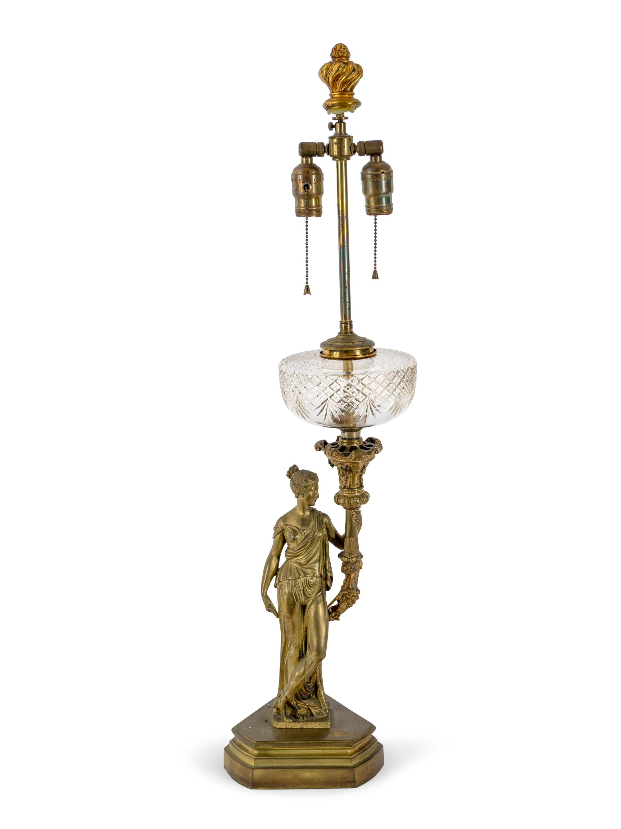 A Louis XVI Style Gilt Bronze Figural Lamp — LATE 19TH/EARLY 20TH CENTURY