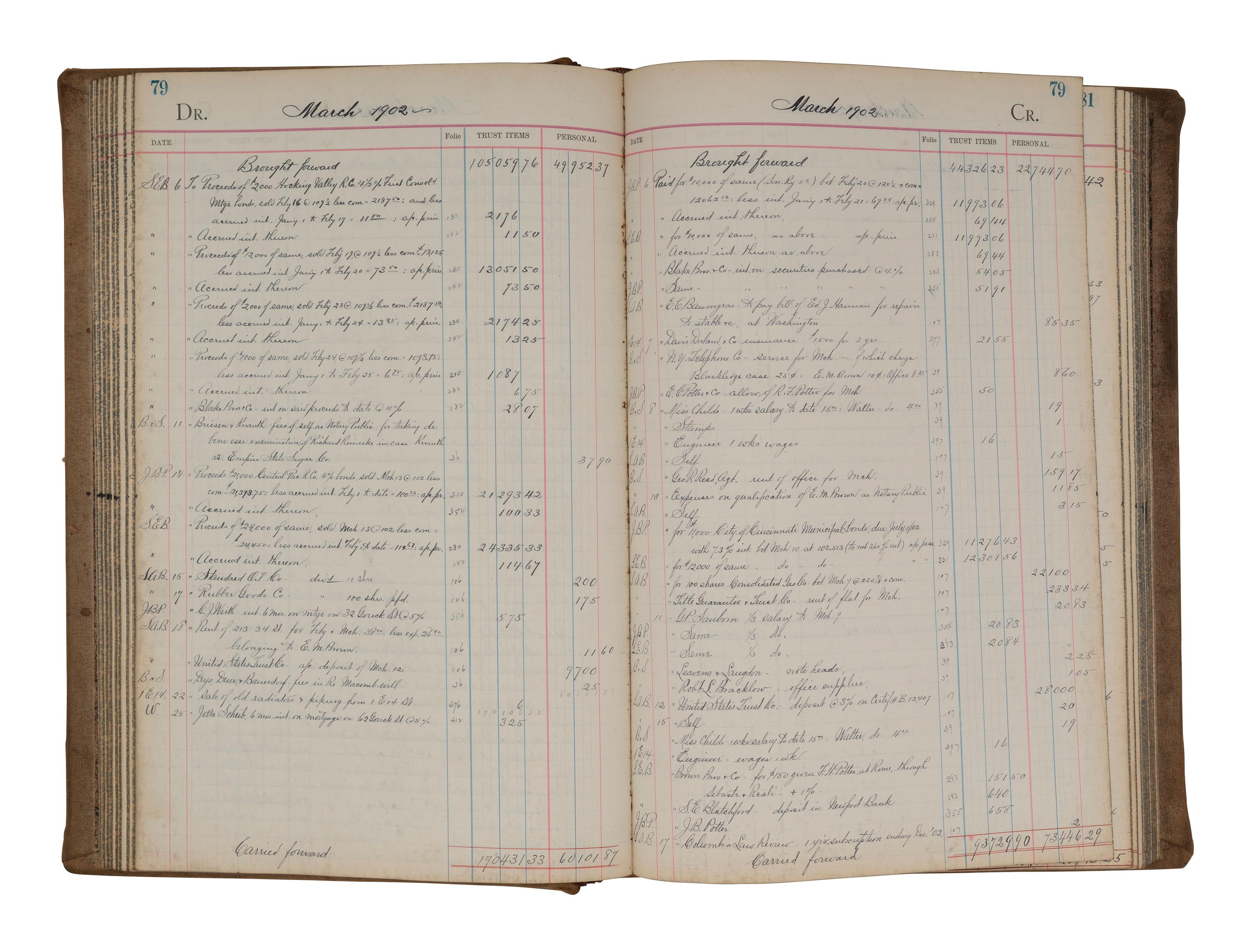 [US SUPREME COURT]. Blatchford family archive including documents, ledgers, photographs, and a silk menu signed by President Chester A. ARTHUR (1829-1886) and Supreme Court Justice Samuel Blatchford (1820-1893).