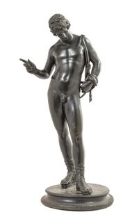 A Grand Tour Bronze Figure, AFTER THE POMPEIIAN ANTIQUE, Height 24 inches. — AFTER THE POMPEIIAN ANTIQUE,