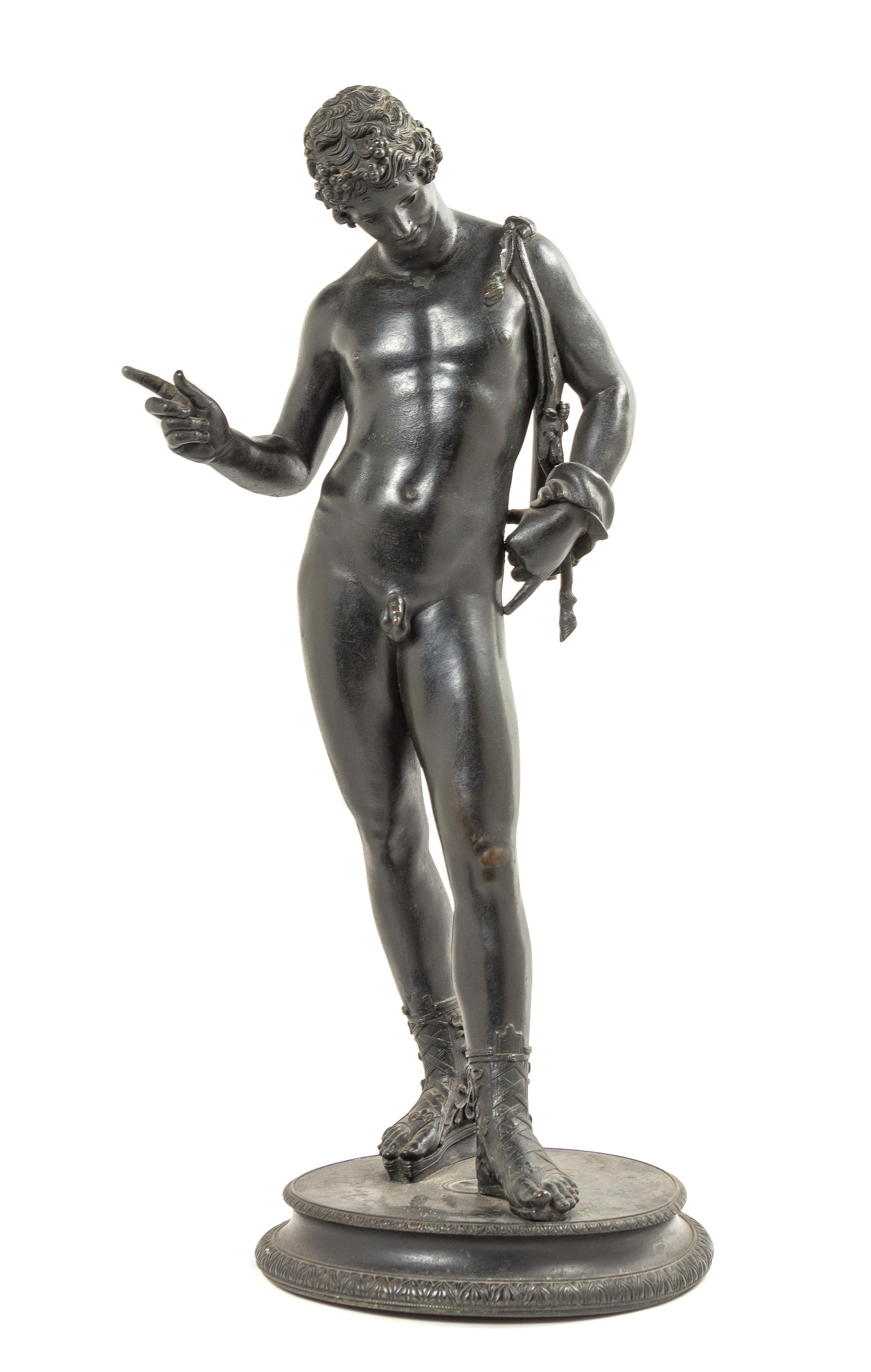 A Grand Tour Bronze Figure, AFTER THE POMPEIIAN ANTIQUE, Height 24 inches. — AFTER THE POMPEIIAN ANTIQUE,