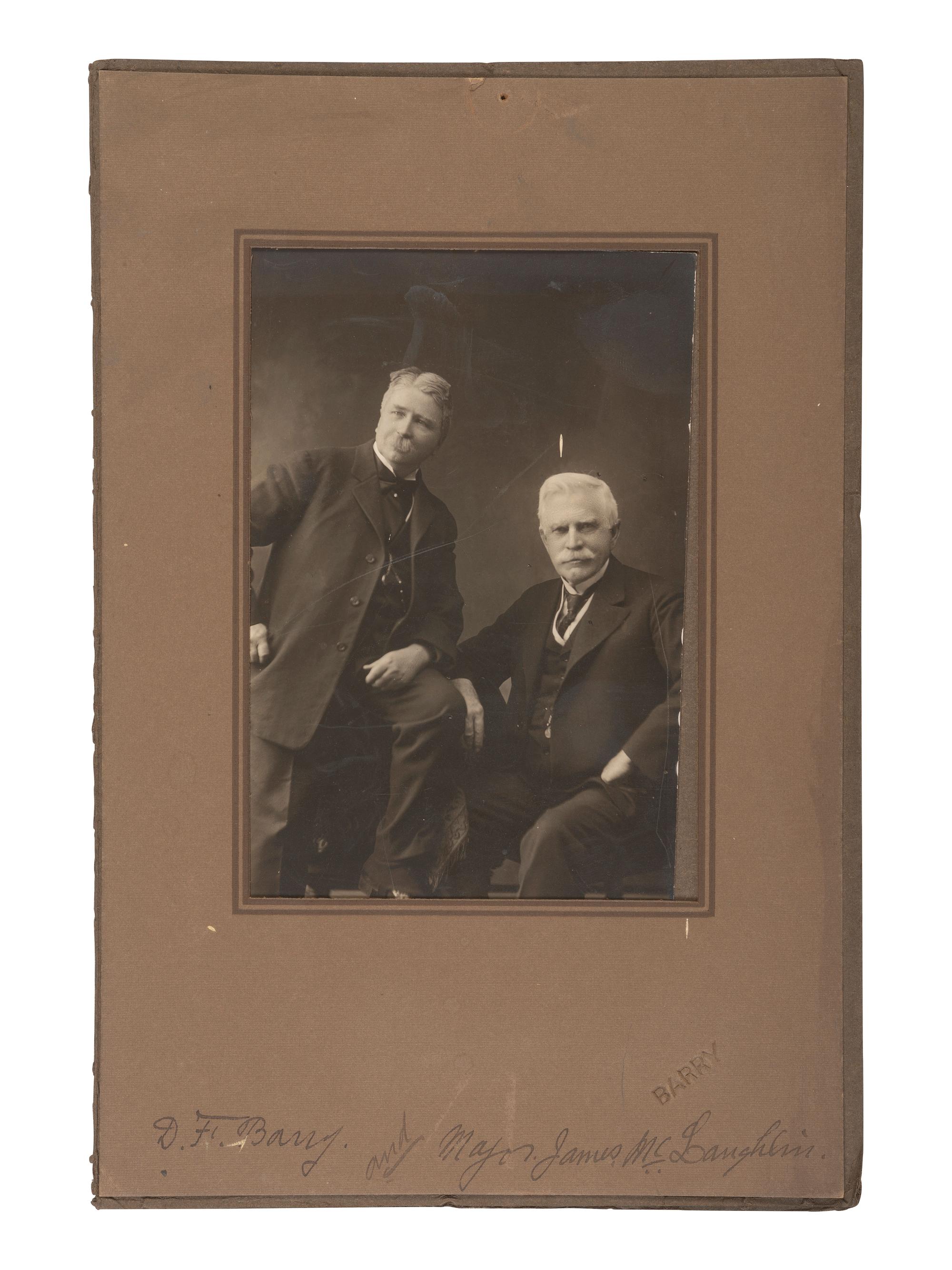 BARRY, David F. (1854-1934), photographer. Two photographs of US Indian Agents, incl. James McLaughlin and R.H. Pratt.