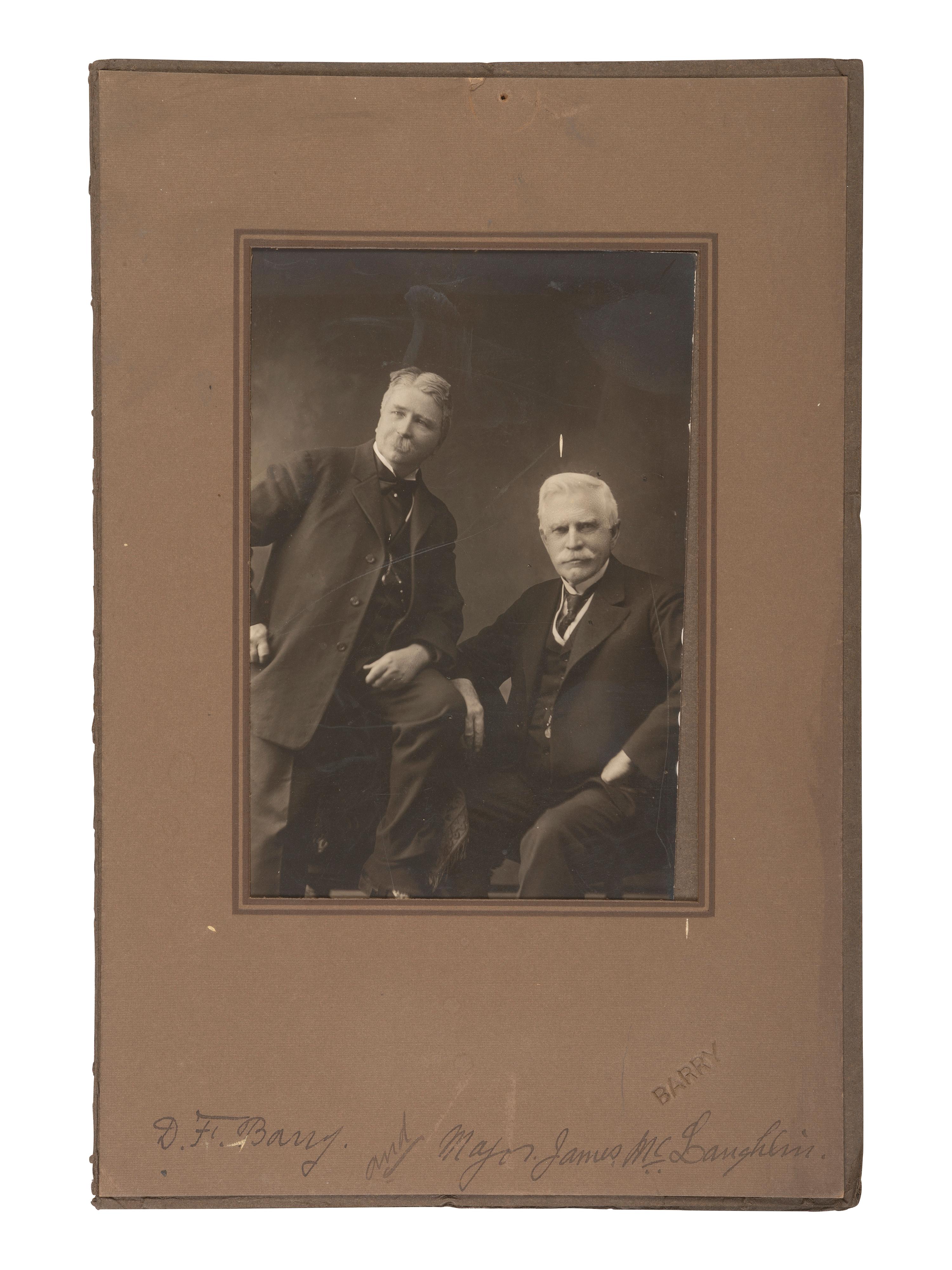BARRY, David F. (1854-1934), photographer. Two photographs of US Indian Agents, incl. James McLaughlin and R.H. Pratt.