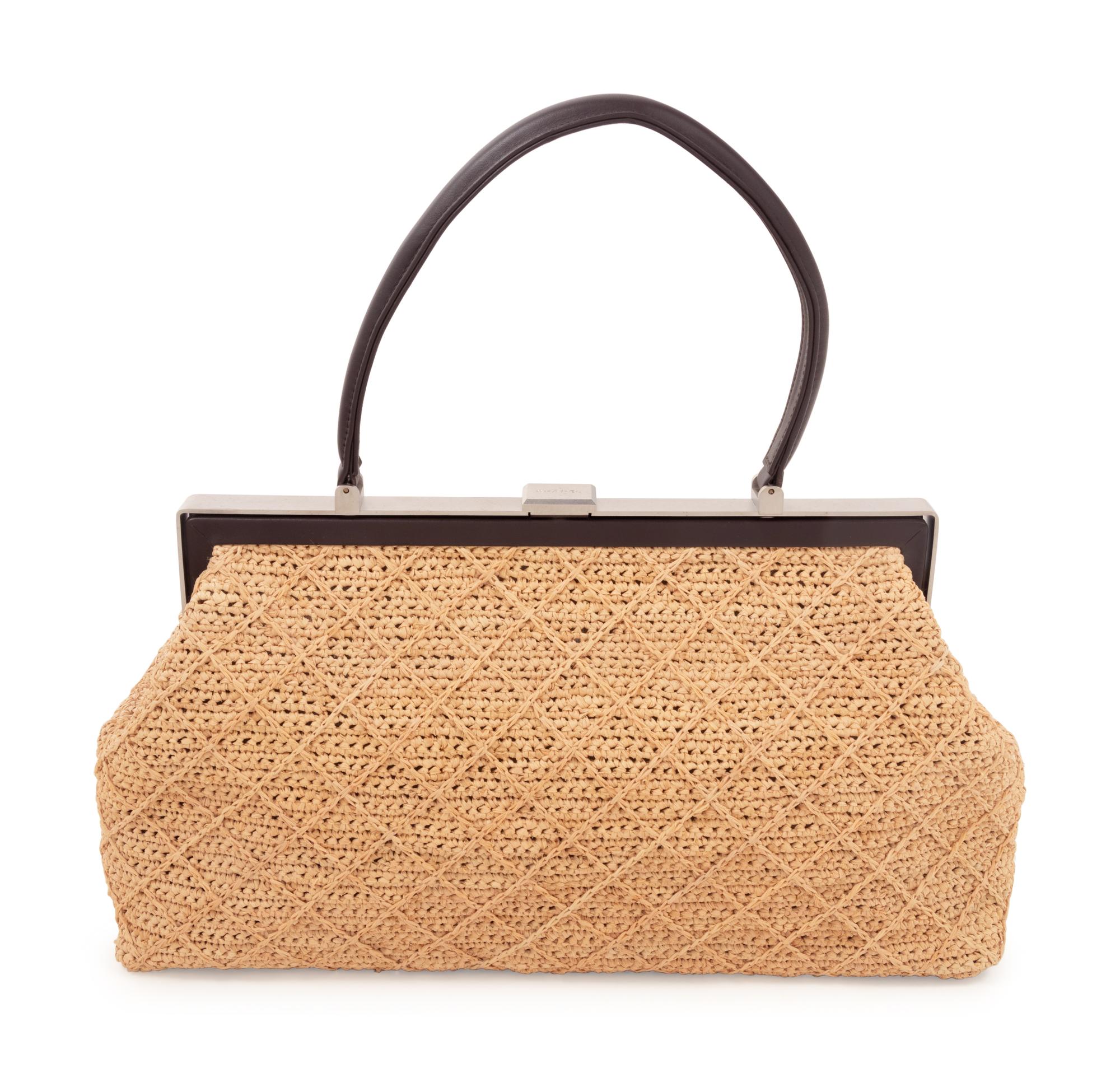Chanel Rattan and Leather Frame Bag, 1997-1999
