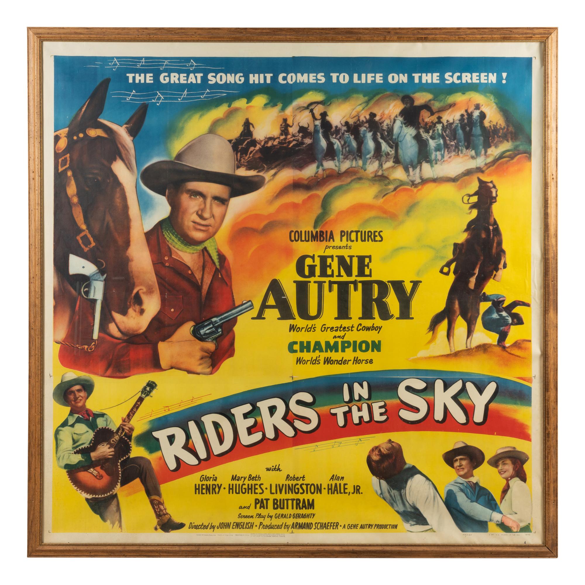A Film Poster for Riders in the Sky Starring Gene Autry