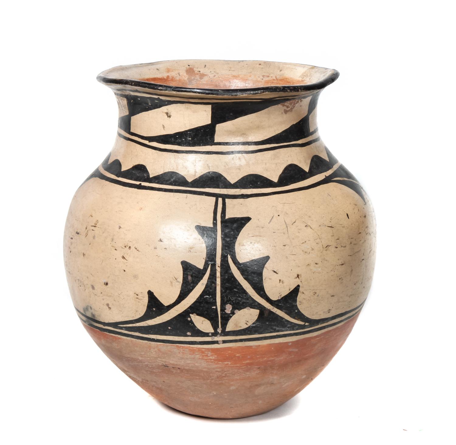 Santo Domingo Polychrome Pottery Jar Height 10 1/2 inches — First Half 20th Century