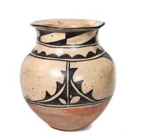 Santo Domingo Polychrome Pottery Jar Height 10 1/2 inches — First Half 20th Century