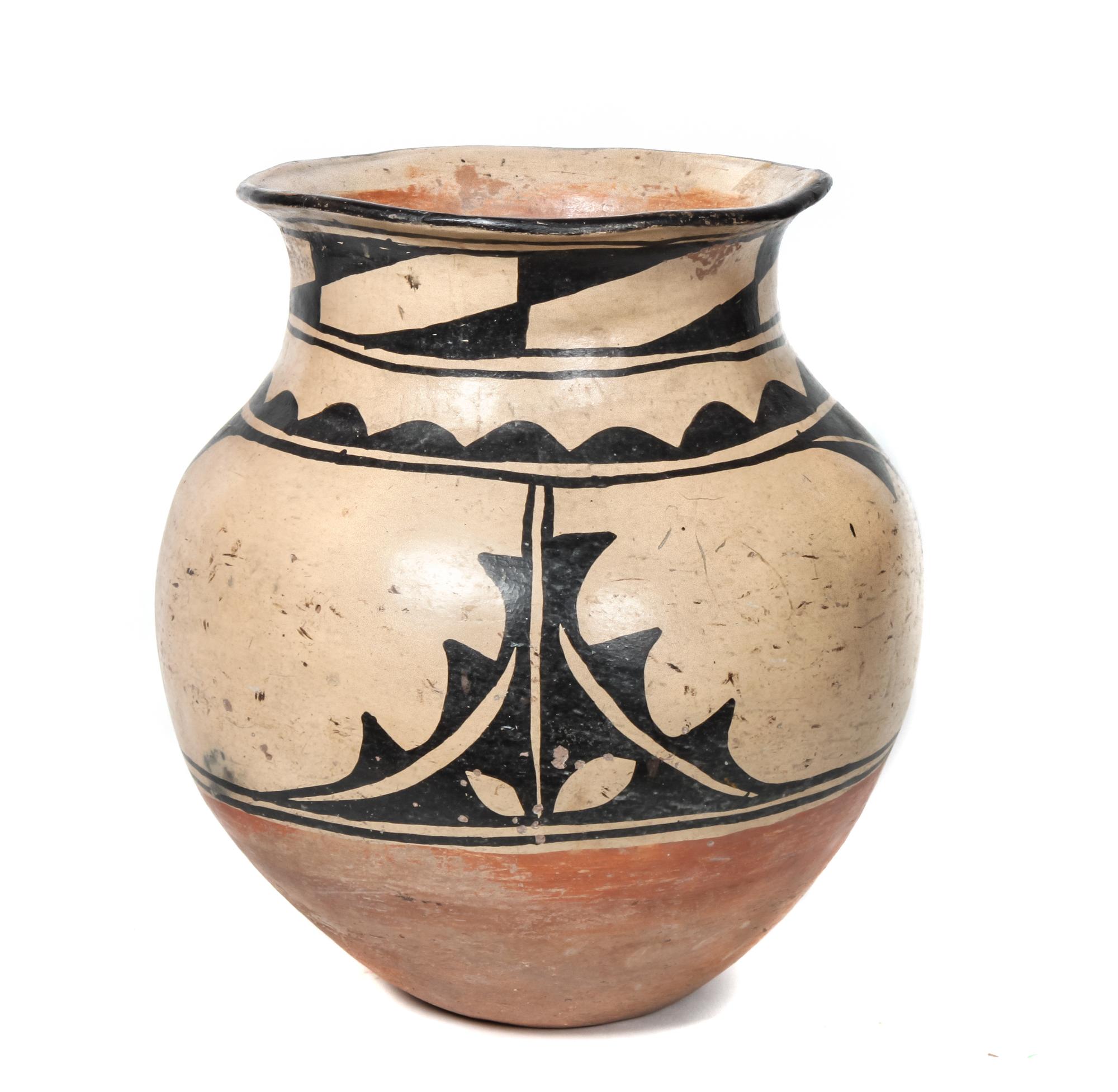 Santo Domingo Polychrome Pottery Jar Height 10 1/2 inches — First Half 20th Century