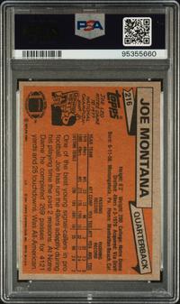 A 1981 Topps Joe Montana Rookie Card No. 216 (PSA 8 NM-MT)