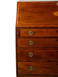 A George III Mahogany and Marquetry Slant-Front Bureau