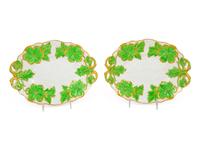 A Pair of Hanley Pearl-China Trays