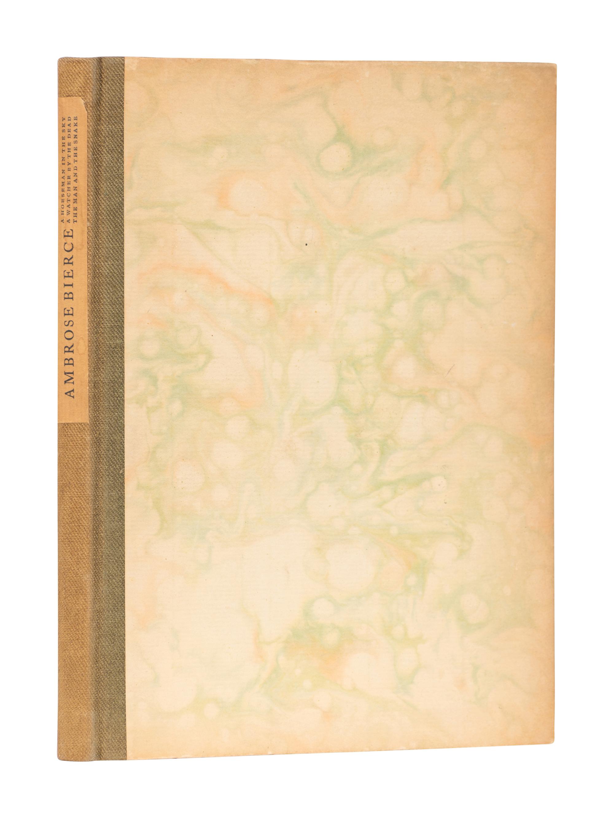 [JOHN HENRY NASH – BOOK CLUB OF CALIFORNIA]. Ambrose Bierce. A Horseman in the Sky. A Watcher by the Dead. The Man and the Snake. San Francisco: The Book Club of California, 1920.
