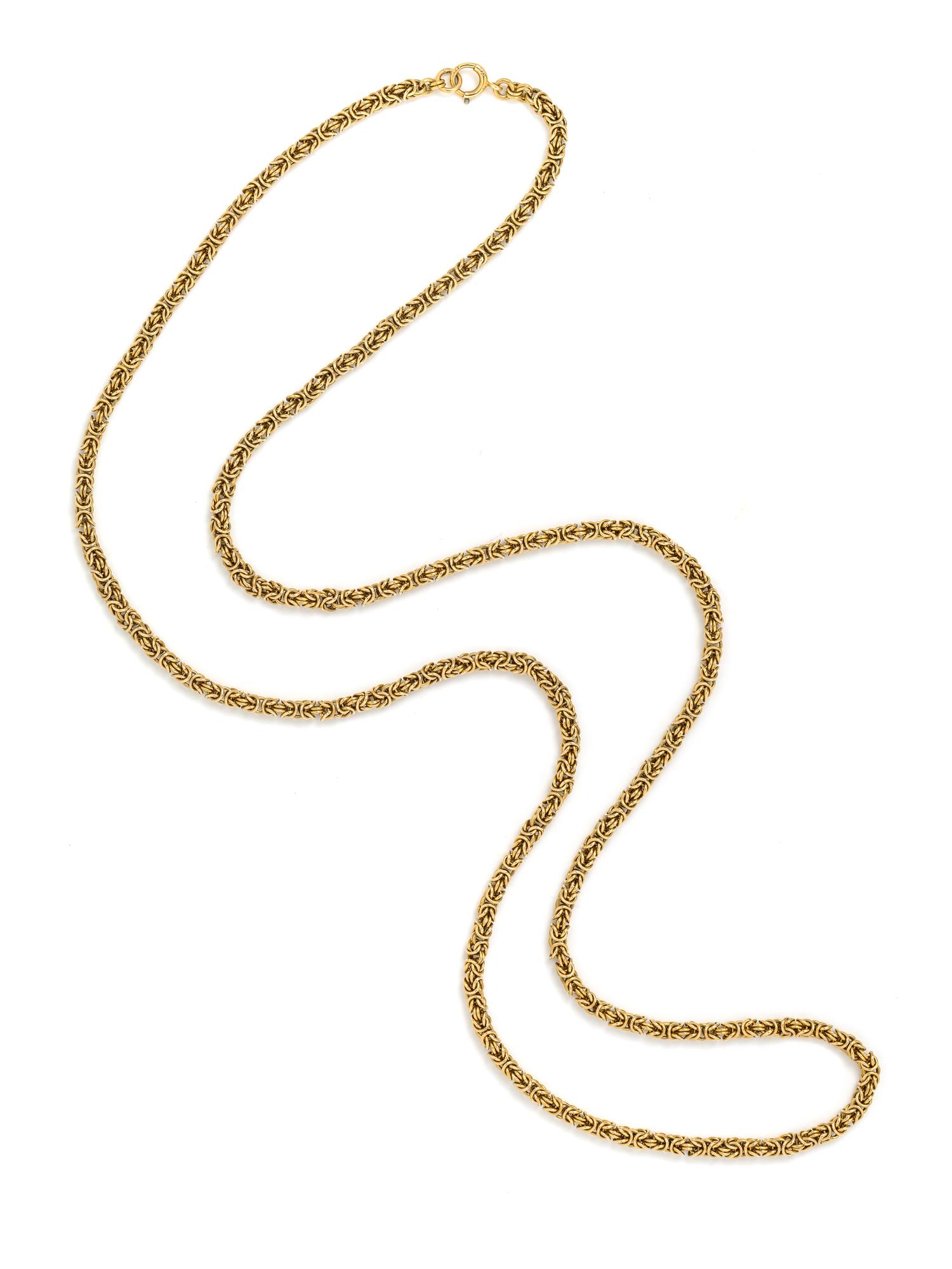 YELLOW GOLD BYZANTINE CHAIN NECKLACE