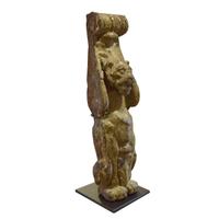 A Cast Iron Facade Ornament 4" W x 4" D x 13" H — United States, Early 20th Century