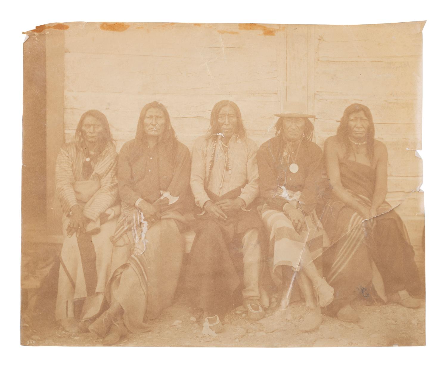 [NATIVE AMERICANS]. [JACKSON, W. H. (1843-1942), photographer]. 2 Mountain Crow photographs.
