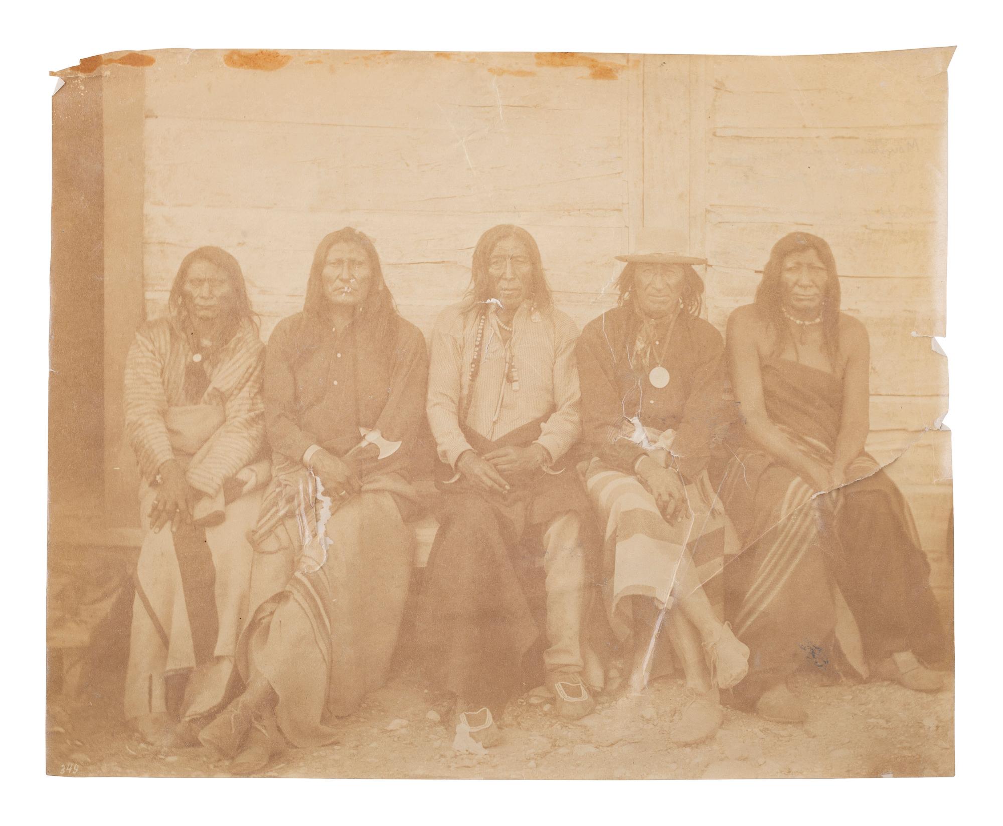 [NATIVE AMERICANS]. [JACKSON, W. H. (1843-1942), photographer]. 2 Mountain Crow photographs.