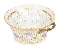 A Royal Copenhagen Flora Danica Porcelain Reticulated Bowl