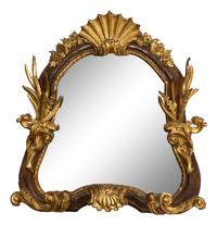 An Italian Painted and Parcel Gilt Mirror