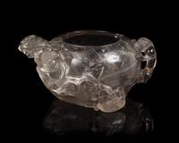 A Rock Crystal Brush Washer Width 5 3/4 inches.