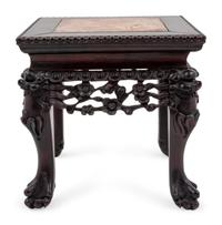 Three Chinese Carved Hardwood Stands