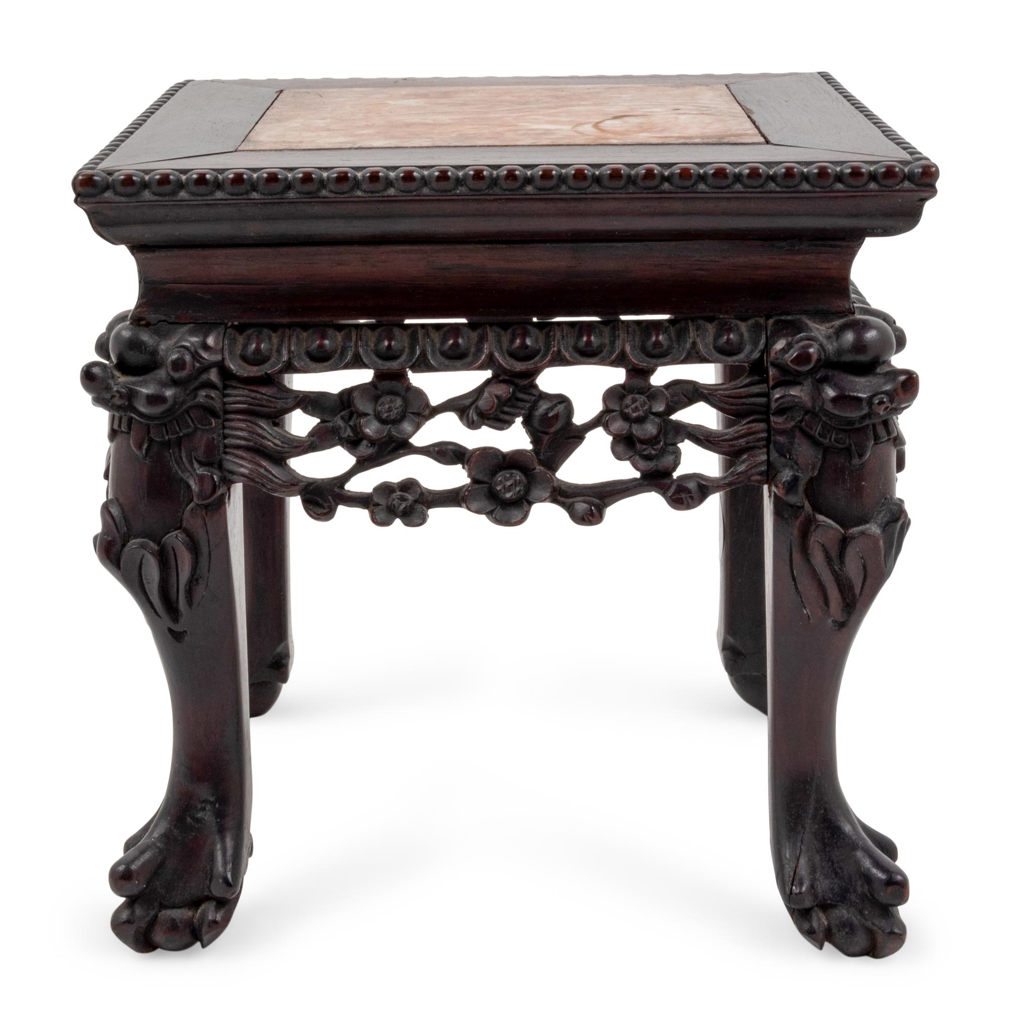 Three Chinese Carved Hardwood Stands