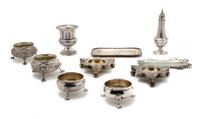 A Collection of Eight American Sterling Silver Articles, Height of tallest 5 1/4 inches.