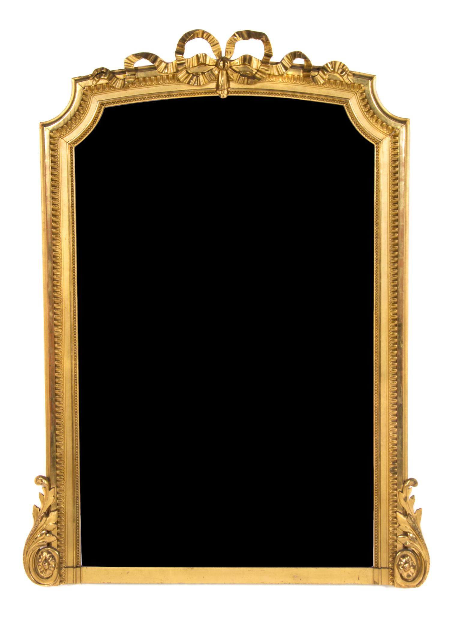 A Louis XVI Style Giltwood Pier Mirror, Height 52 x width 39 inches.
