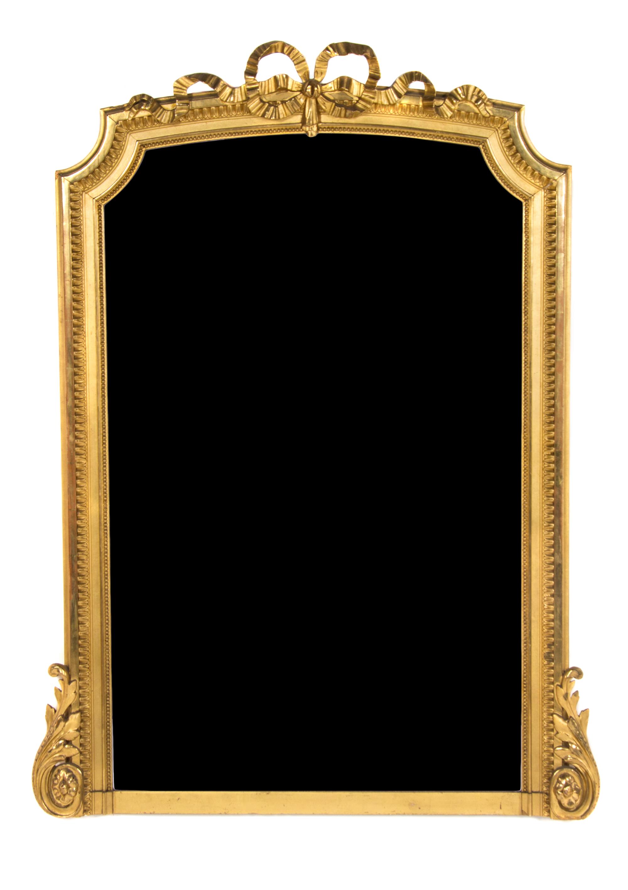 A Louis XVI Style Giltwood Pier Mirror, Height 52 x width 39 inches.