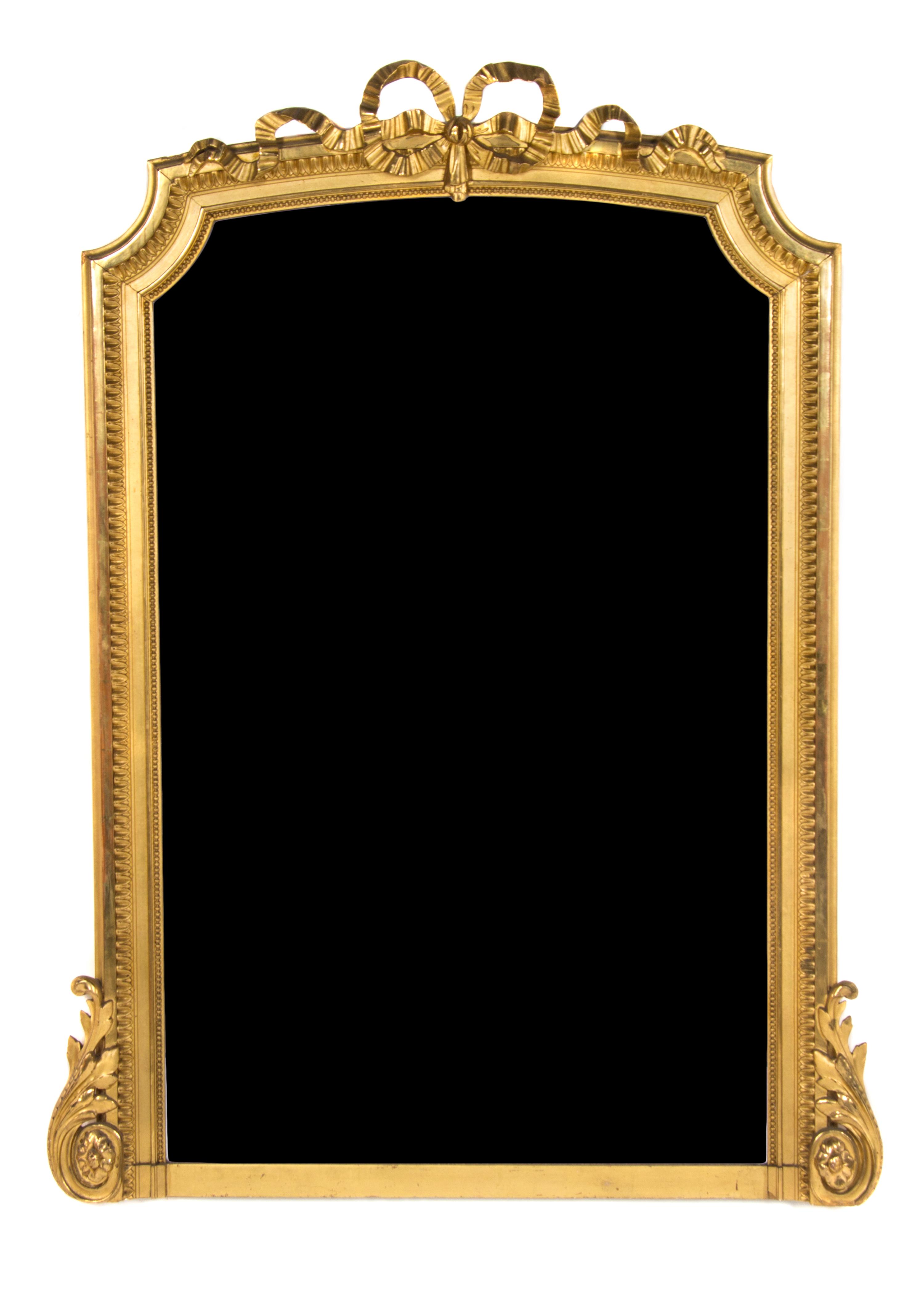 A Louis XVI Style Giltwood Pier Mirror, Height 52 x width 39 inches.