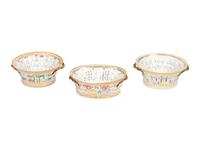 A Group of Three Royal Copenhagen Flora Danica Porcelain Fruit Baskets