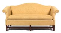 A George II Style Mahogany Camelback Sofa Width 71 inches. — 20TH CENTURY