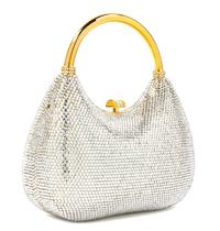 A Judith Leiber Clear Crystal Minaudiere, 6" x 4.5" x 2".