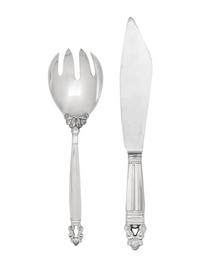 A Georg Jensen Cactus Silver Flatware Service