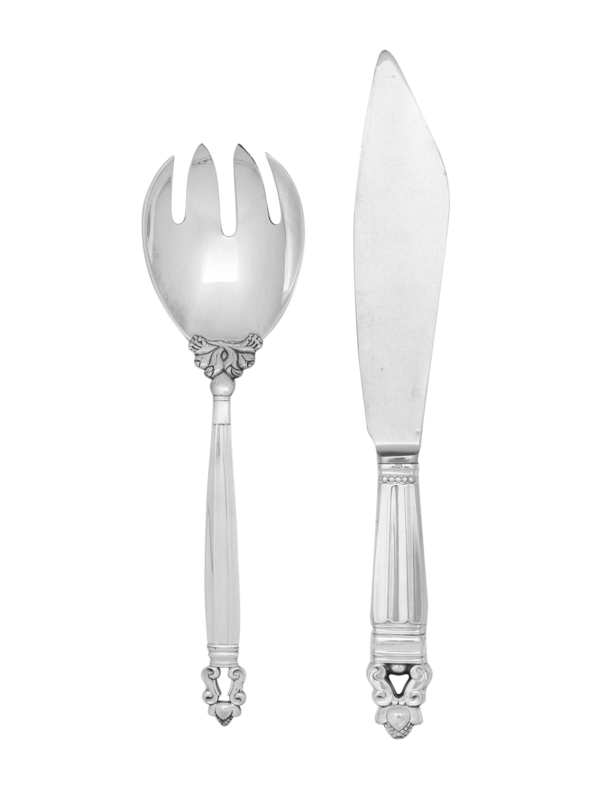 A Georg Jensen Cactus Silver Flatware Service