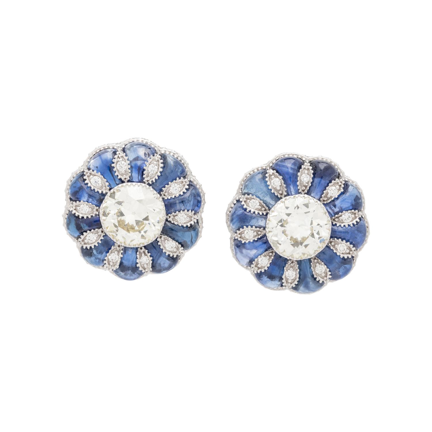 DIAMOND AND SAPPHIRE EARRINGS