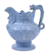 An English Blue-Glazed Stoneware Pitcher