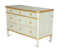 A Green Painted and Parcel Gilt Chest of Drawers