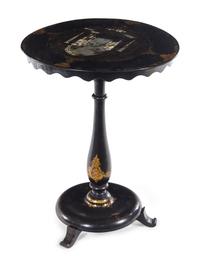 A Victorian Mother-of-Pearl Inlaid Papier-Mâché Table