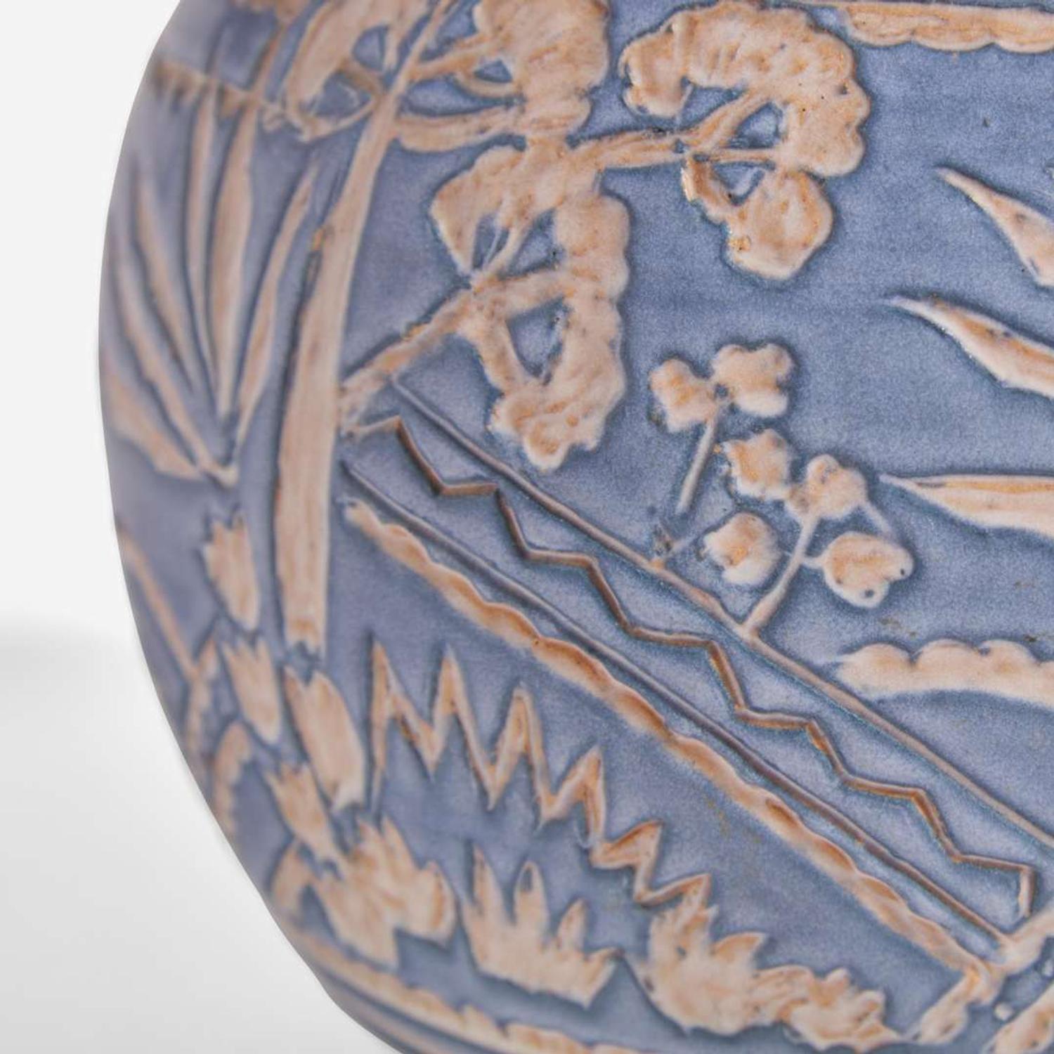 Marie Bentegeat Thormodsgard (American, 20th century) Large Sgrafitto Vase with Wild Carrots, North Dakota School of Mines, USA, circa 1932
